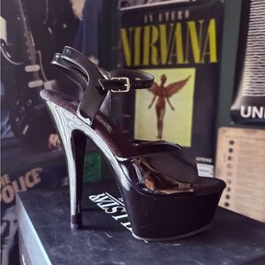 Funtasma Glossy Black Platform Heels